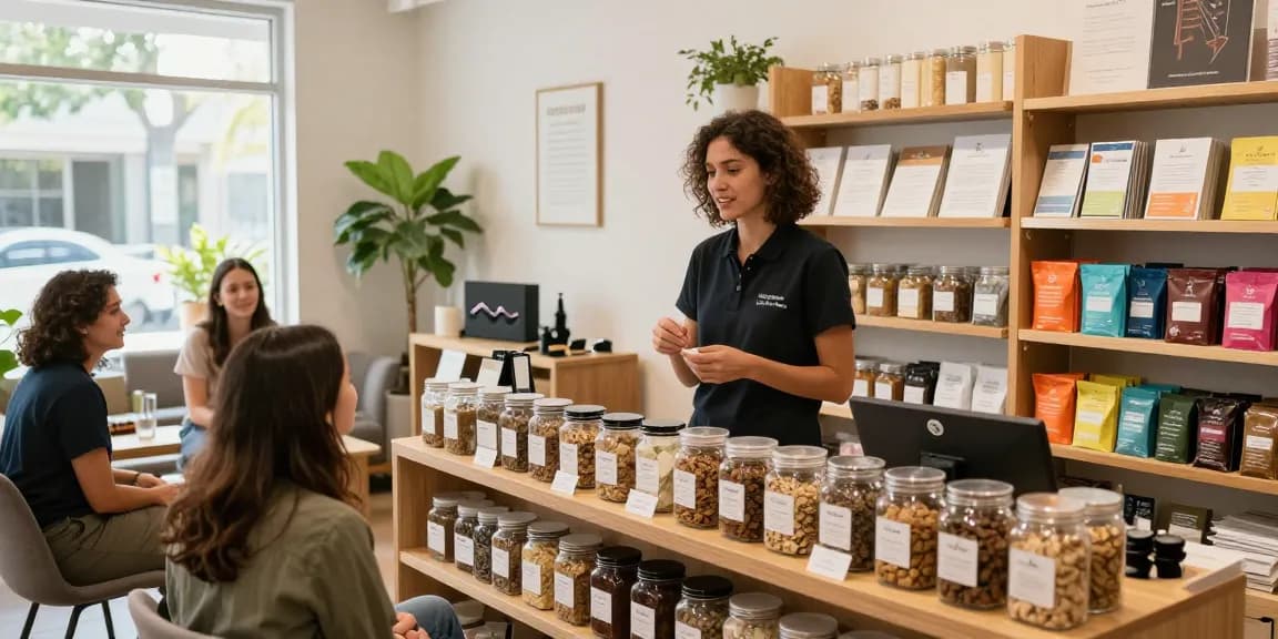 Buy kratom online at a welcoming wellness shop featuring knowledgeable staff and vibrant product displays.