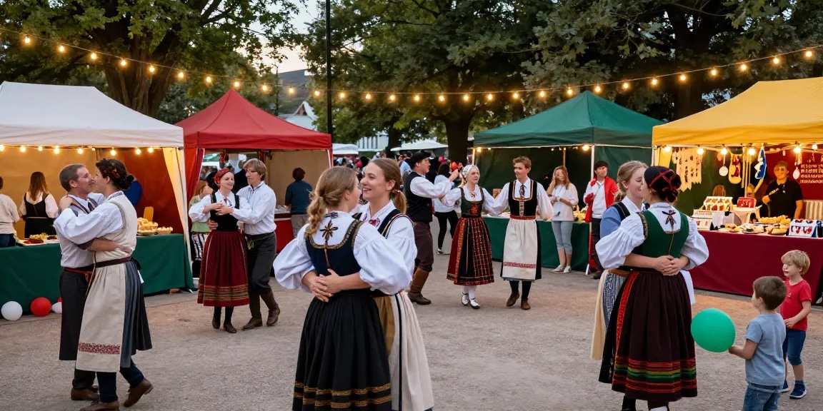 Cultural festival celebrating Breton artistry and community spirit with vibrant activities and traditional costumes, featuring the keyword เกมสล็อต in festive ambiance.