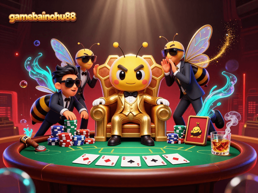 Experience thrilling gameplay with gamebainohu88, featuring a bumblebee mob boss in a dynamic casino scene.