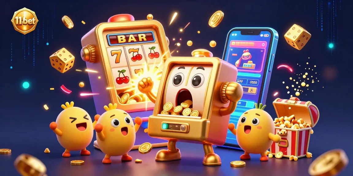 Experience thrilling wins at 11bet with lively slot machines bursting with coins and excitement.