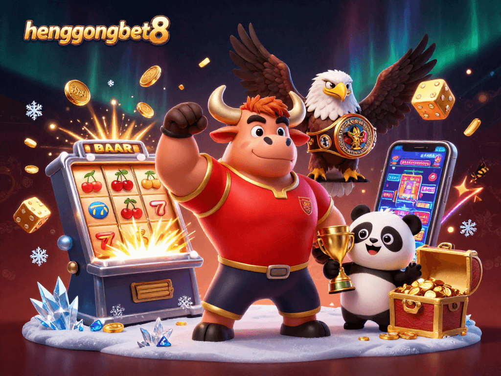 Celebrate winnings with hengongbet8's lively casino illustration showcasing triumph and excitement.
