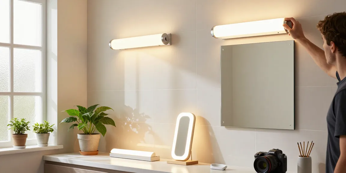 Instalare aplica baie moderna LED în baie cu lumini ambientale