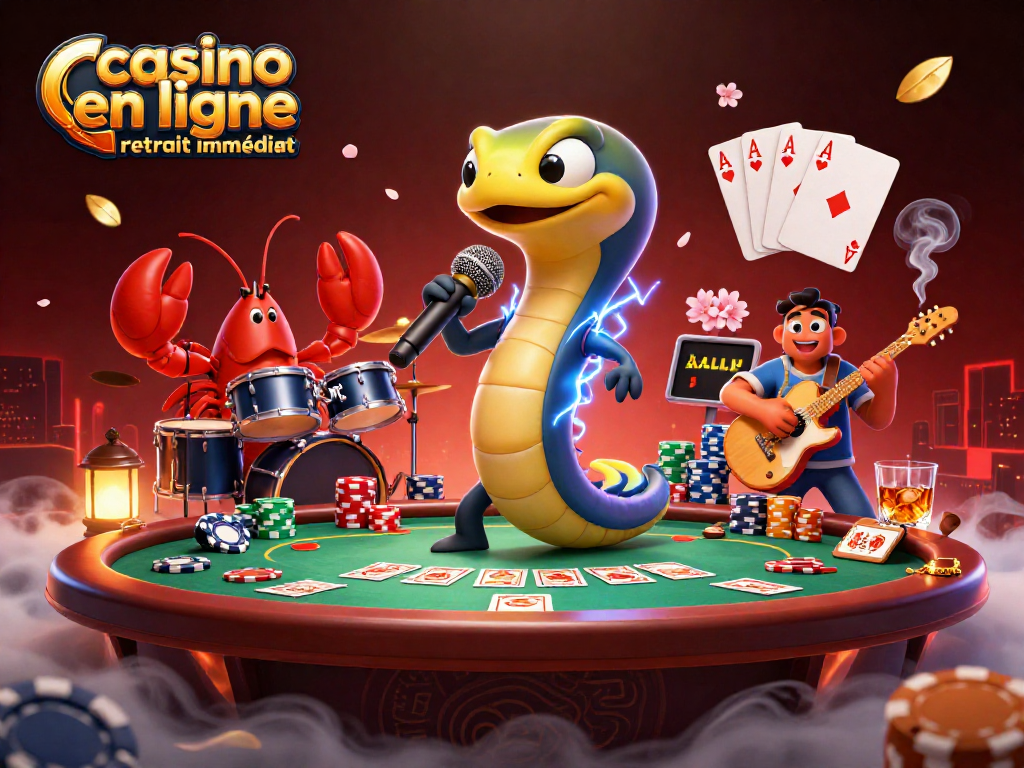 Aperçu des jeux dans un casino en ligne retrait immédiat avec un electric eel DJ et une bande sous-marine dynamique.