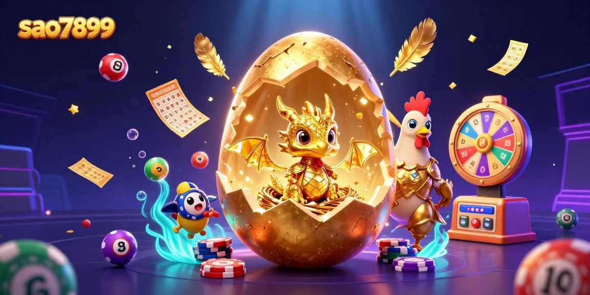 Experience the excitement at sao7899 with a golden dragon and dynamic casino elements in a vibrant setting.