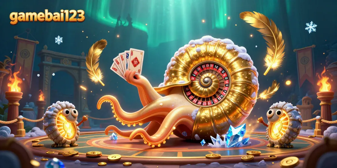 Experience thrilling gameplay with gamebai123 featuring a giant nautilus engaging in a vibrant casino scene.