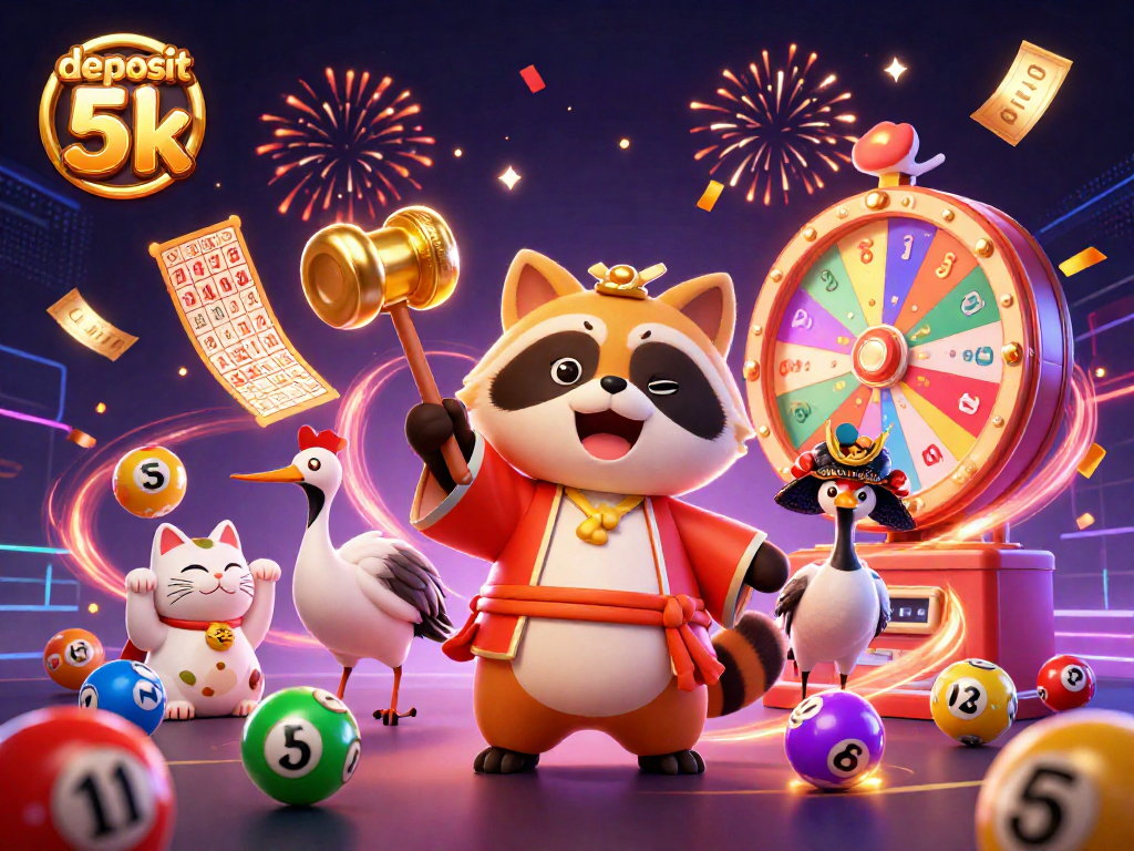 Celebrate wins with deposit 5k in a vibrant Asian-themed casino illustration