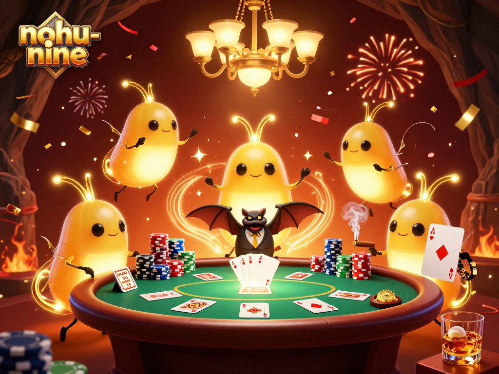 Engage in exciting gameplay at nohu-nine as glowworms illuminate a vibrant casino scene with unique game elements.