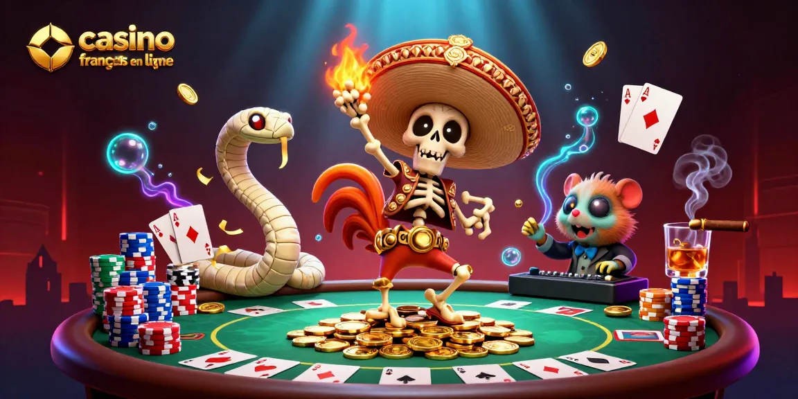Le danseur mariachi et le serpent mama dévoilent la magie des jeux de casino francais en ligne.