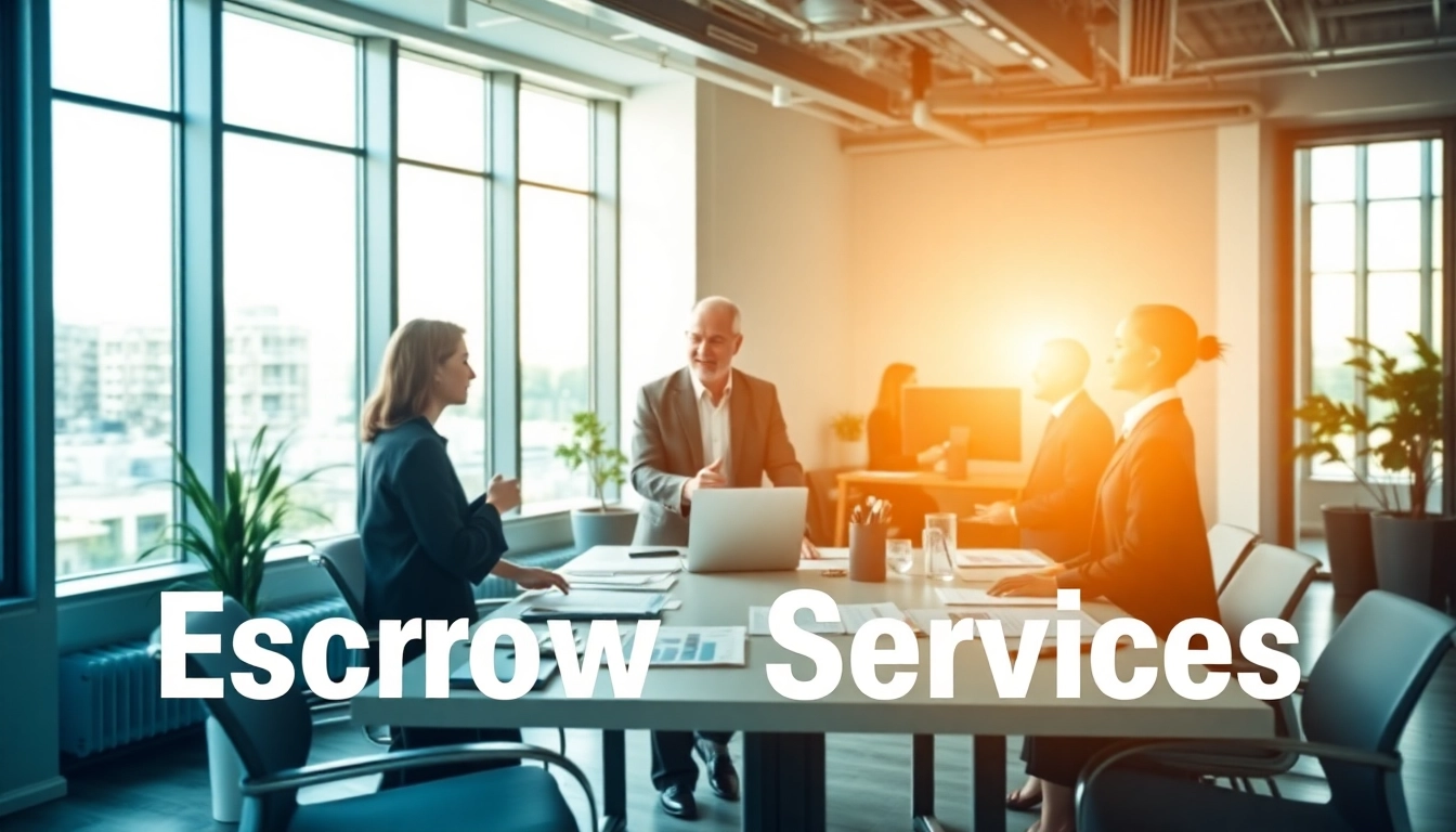 Providing escrow services through a trusted team in a bright office collaboration.