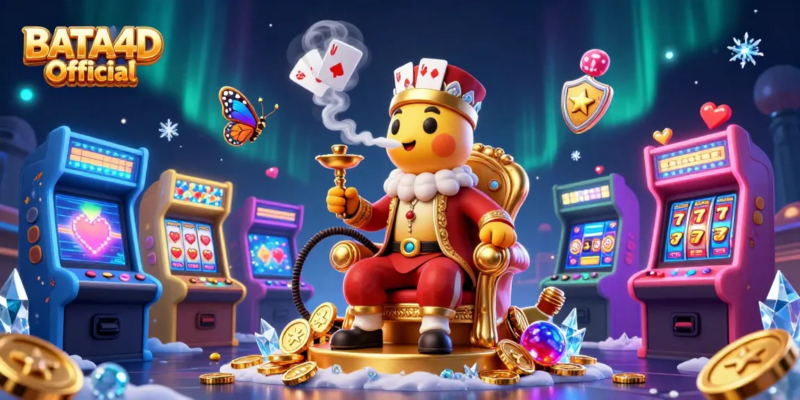 BATA4D Official showcases a colorful online slots scene with a captivating caterpillar master and gaming elements.