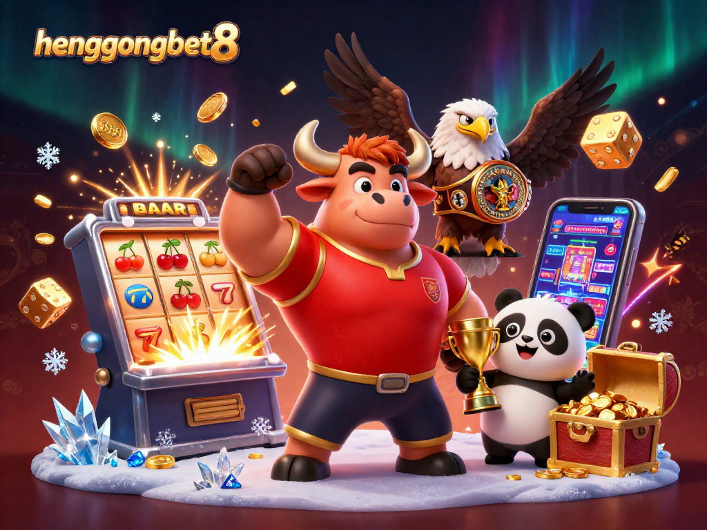 Celebrate winnings with hengongbet8's lively casino illustration showcasing triumph and excitement.