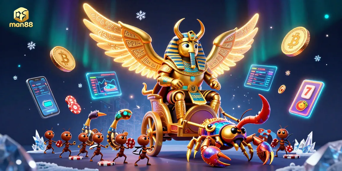 Experience thrilling wins with man88's 3D casino adventure and vibrant crypto elements.