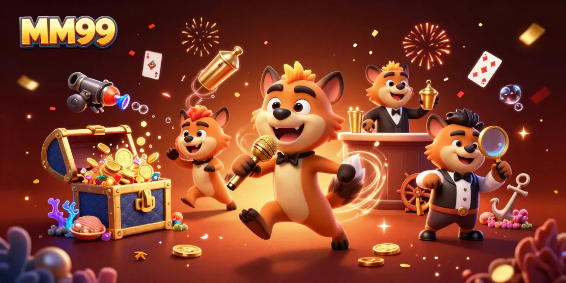 Engage in fun at MM99's vibrant casino club with hyenas and exciting games.