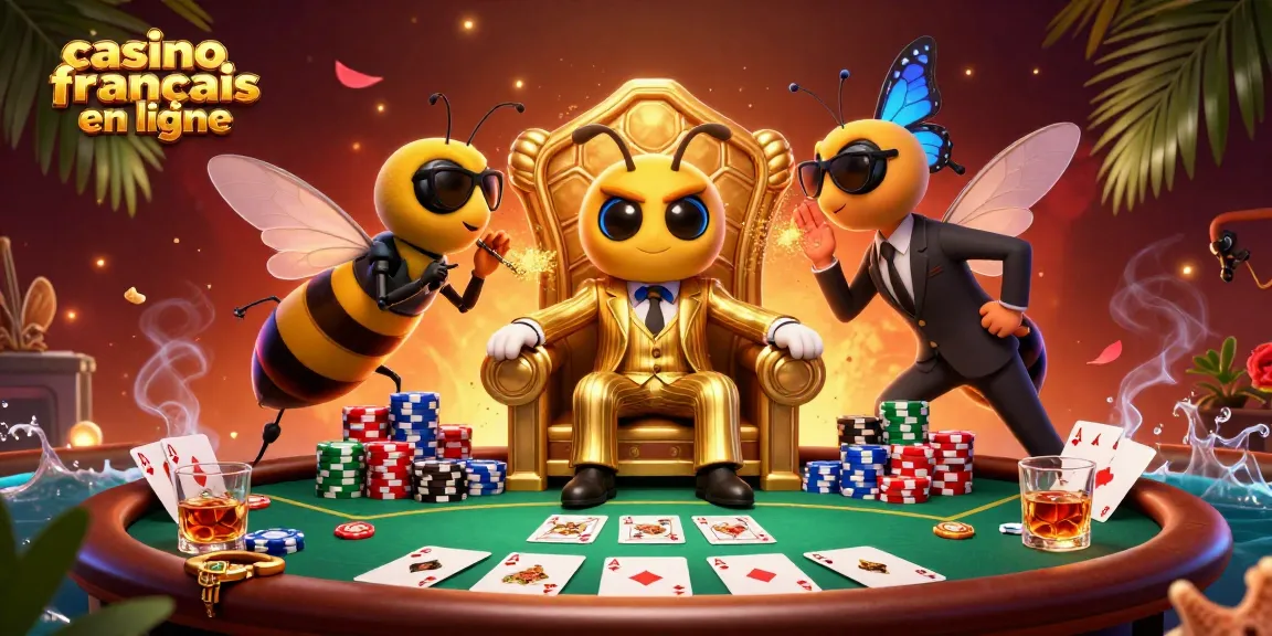 Gagnez avec le casino français en ligne grâce à une scène de jeux de cartes et des personnages animés.