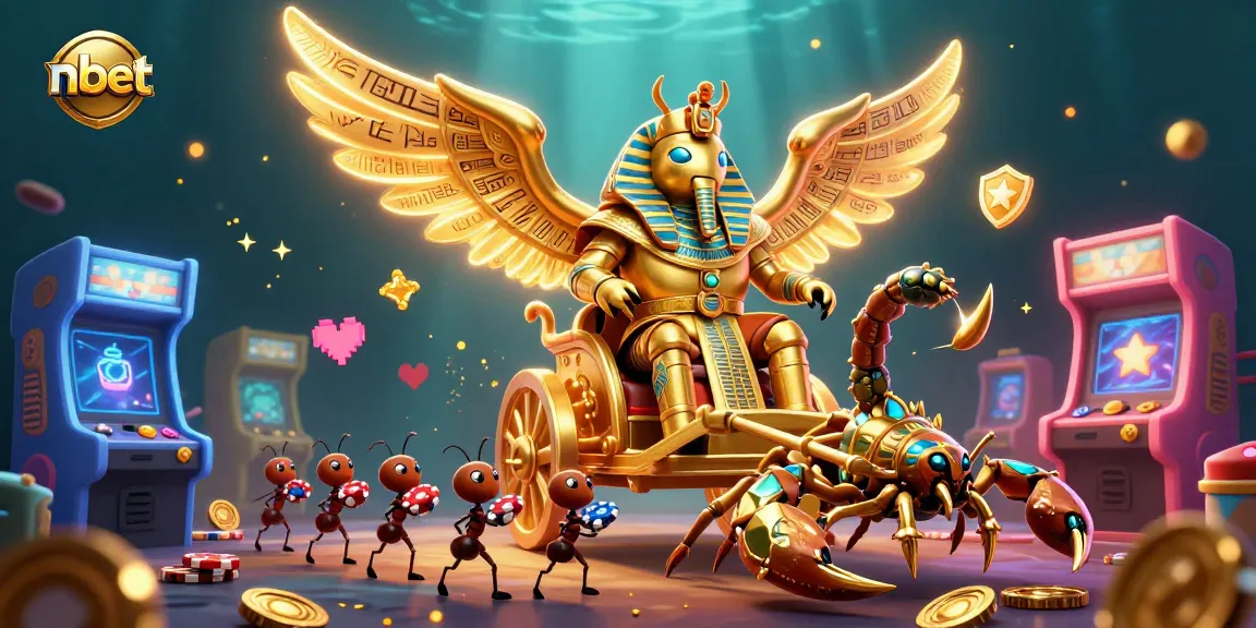 Play casino games with nbet in this vibrant 3D scene featuring dynamic characters and gaming elements.