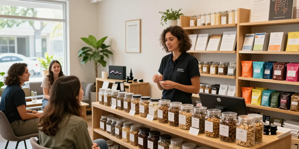 Buy kratom online at a welcoming wellness shop featuring knowledgeable staff and vibrant product displays.