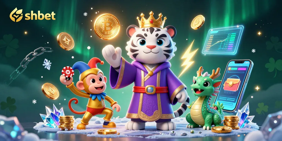 Experience shbet's dynamic online gaming world with animated characters and crypto elements.