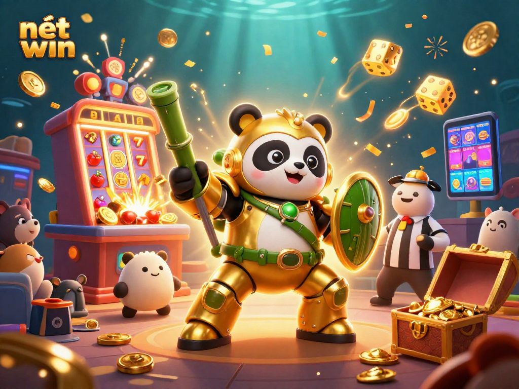 Engage in the excitement of nét win with dynamic 3D casino themed illustration showcasing vibrant gaming action.