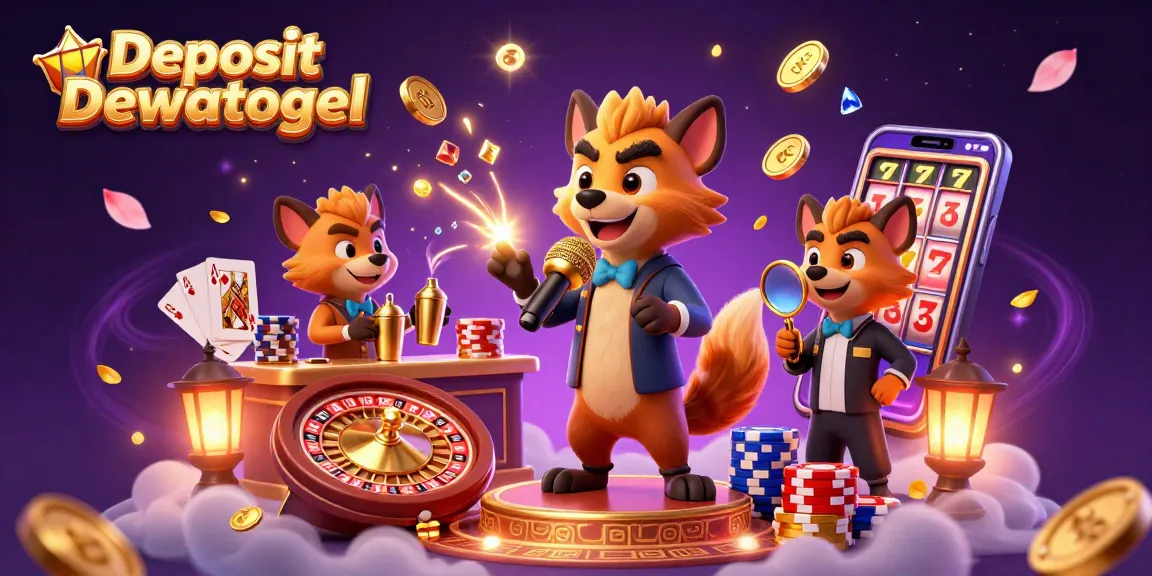 Spin the reels and wager wisely with Deposit Dewatogel in this dynamic comedy casino scene.