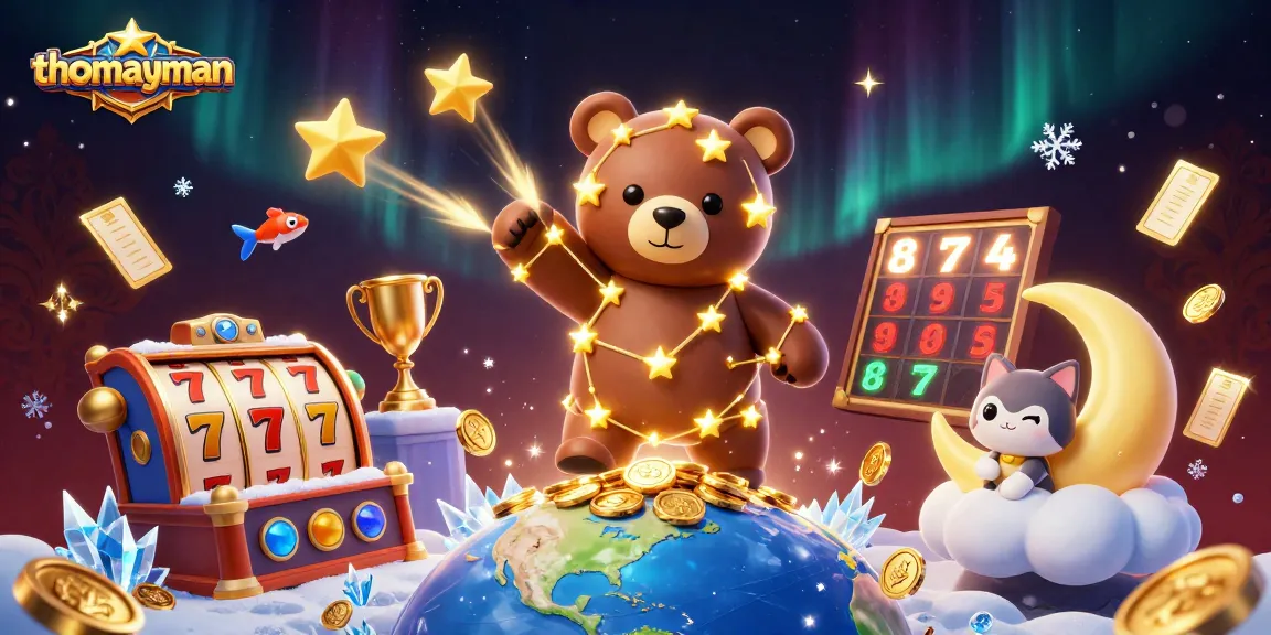 Win insights on thomayman with a dazzling display of slots and jackpot excitement in a magical 3D illustration.
