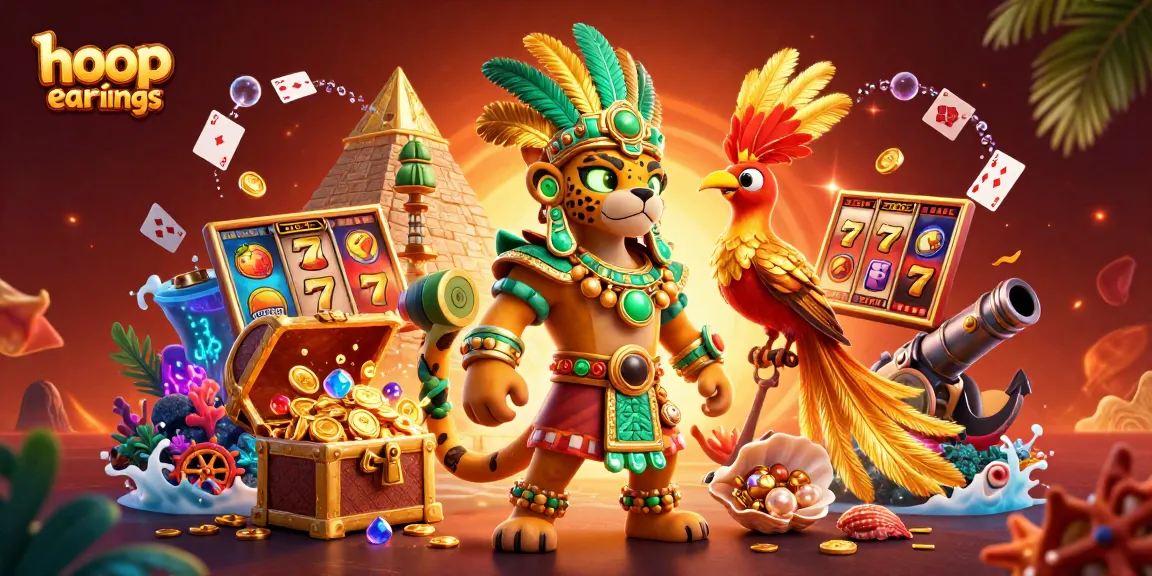 Experience the allure of hoop earrings amidst exciting casino action with vibrant, gold-tinged visuals.