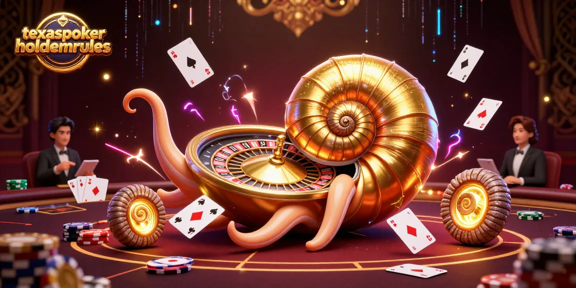 Engage with texaspokerholdemrules in a dynamic poker scene featuring a giant nautilus and glowing cards.