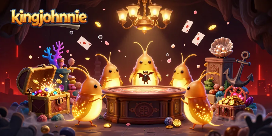 Engage in thrilling gaming at kingjohnnie's bioluminescent cave casino with glowworms and vibrant treasures.