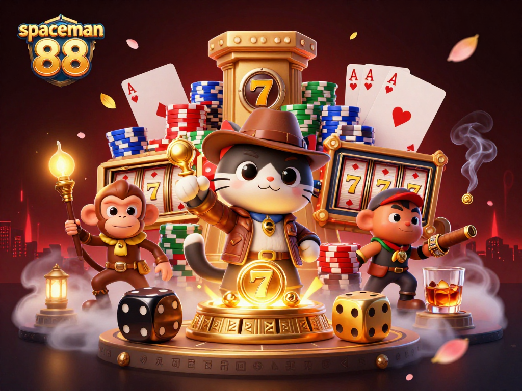 Experience exciting gameplay with spaceman 88 as the cat explorer uncovers casino artifacts.
