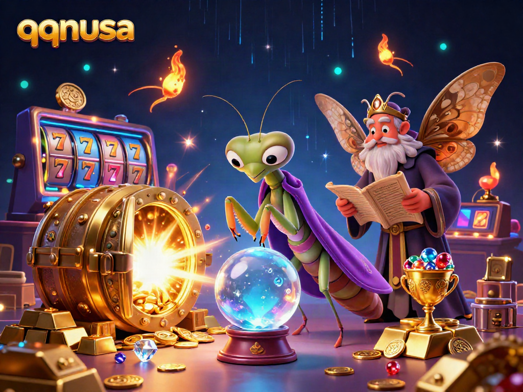 Engage in fortune-telling and luck at qqnusa with mystical characters and vibrant casino elements.