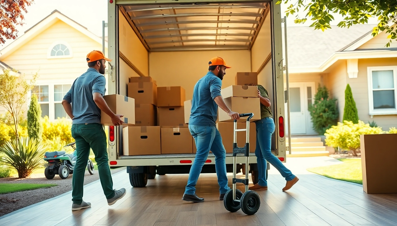 Efficient team providing Residential Moving Services, showcasing professionalism and teamwork in a bright home setting.