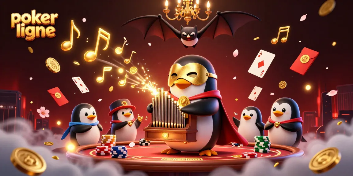 Participez au poker en ligne avec des personnages animés et des jetons lumineux.