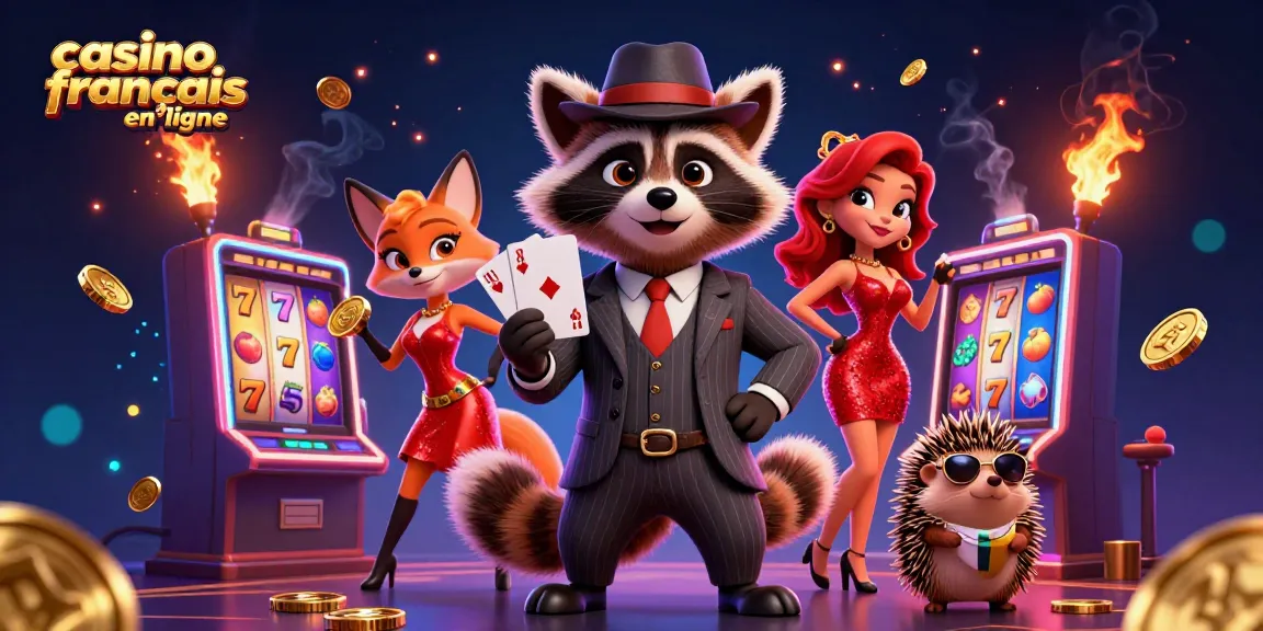 Jouez au casino français en ligne avec des personnages de jeu 3D animés dans un décor riche et dynamique.