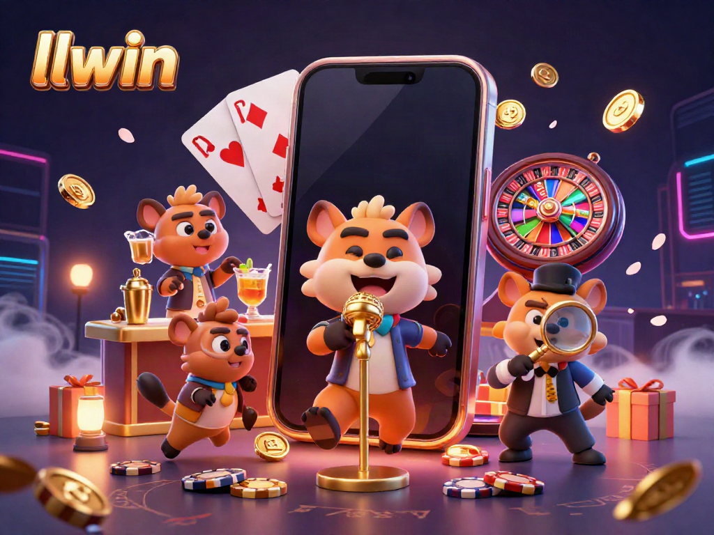 Experience the vibrant energy of llwin's comedy casino with hyenas entertaining amidst dynamic gambling elements.