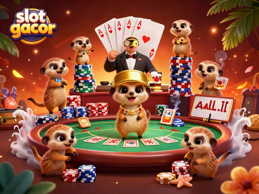 Win big with slot gacor at a vibrant meerkat casino, featuring lively characters and dynamic gaming elements.