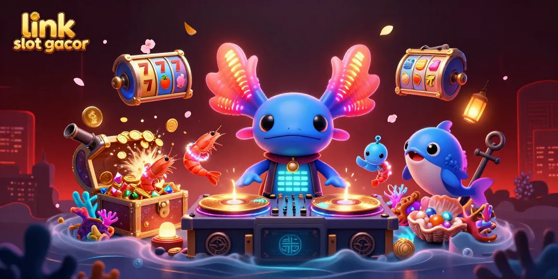 Masukkan pengalaman mendebarkan dengan link situs slot gacor dalam ilustrasi kasino berwarna neon yang kaya.