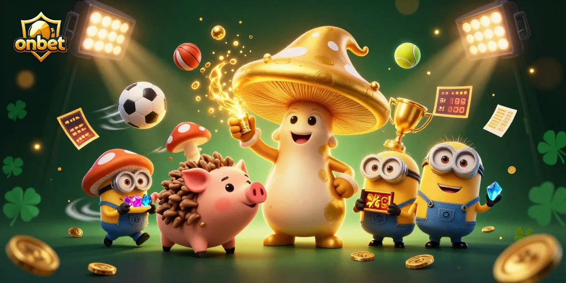 Experience the magic of onbet with golden wonders and sports elements in an engaging casino scene.