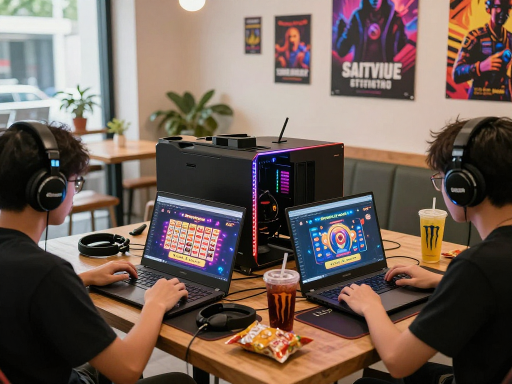 Gamers enjoying the Dewatogel online lottery experience in vibrant settings.