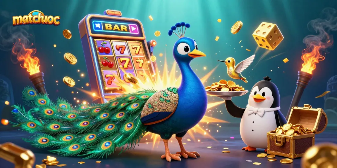 Join matchuoc at the vibrant casino scene with jackpot slots, dazzling characters, and thrilling gaming excitement.