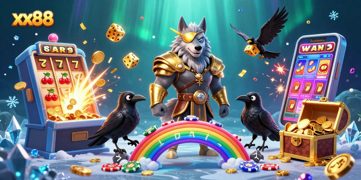Experience the thrill of winning at xx88 with an epic Norse-inspired casino scene.