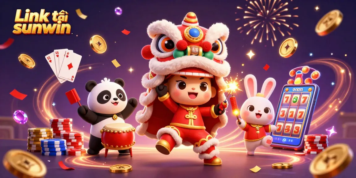 Engage with the excitement of Link tải sunwin through playful casino characters amidst cascading wins.