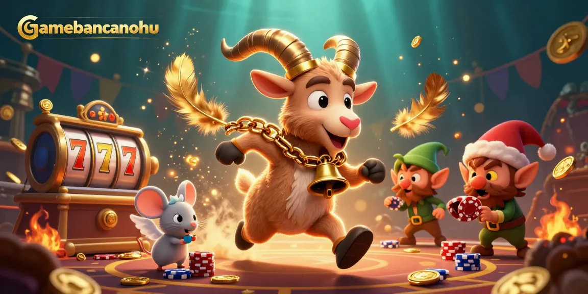 Win big at gamebancanohu with lively casino-themed illustration featuring exciting characters.