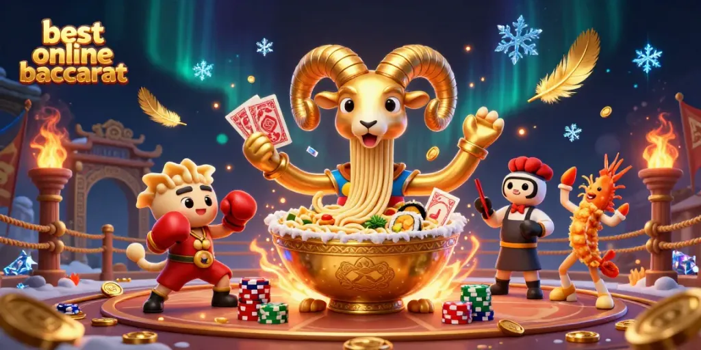 Experience the thrill of best online baccarat with a dynamic 3D illustration of engaging casino characters.