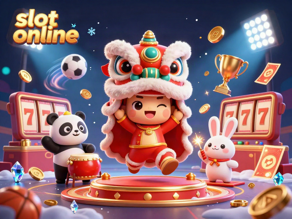 Engage in thrilling slot online experiences with festive characters and vibrant casino elements.