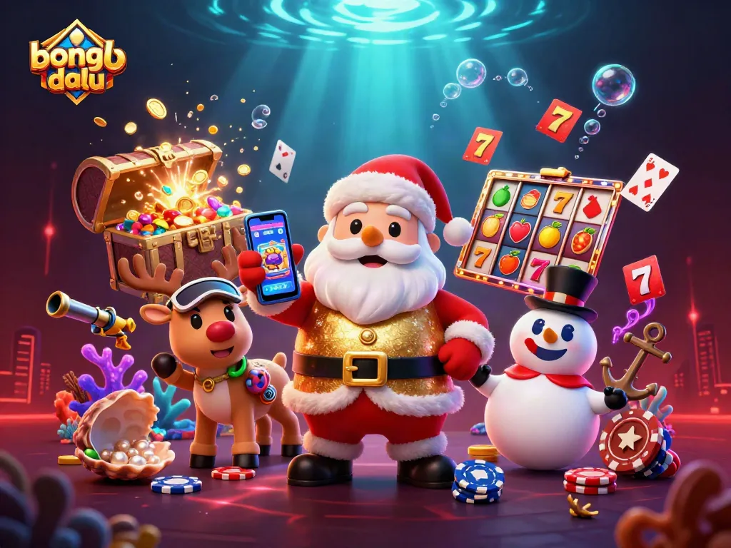 Bongdalu engages players with vibrant 3D casino characters enjoying a jackpot slots game surrounded by rich casino elements.