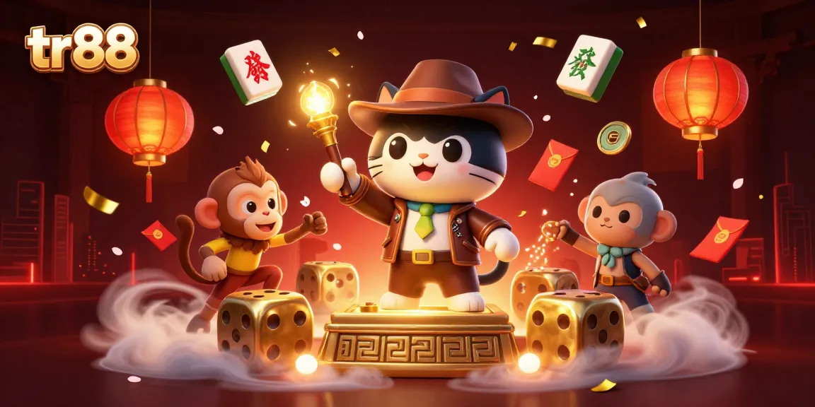 Engage with tr88 by exploring golden casino artifacts in an adventurous 3D casino scene.