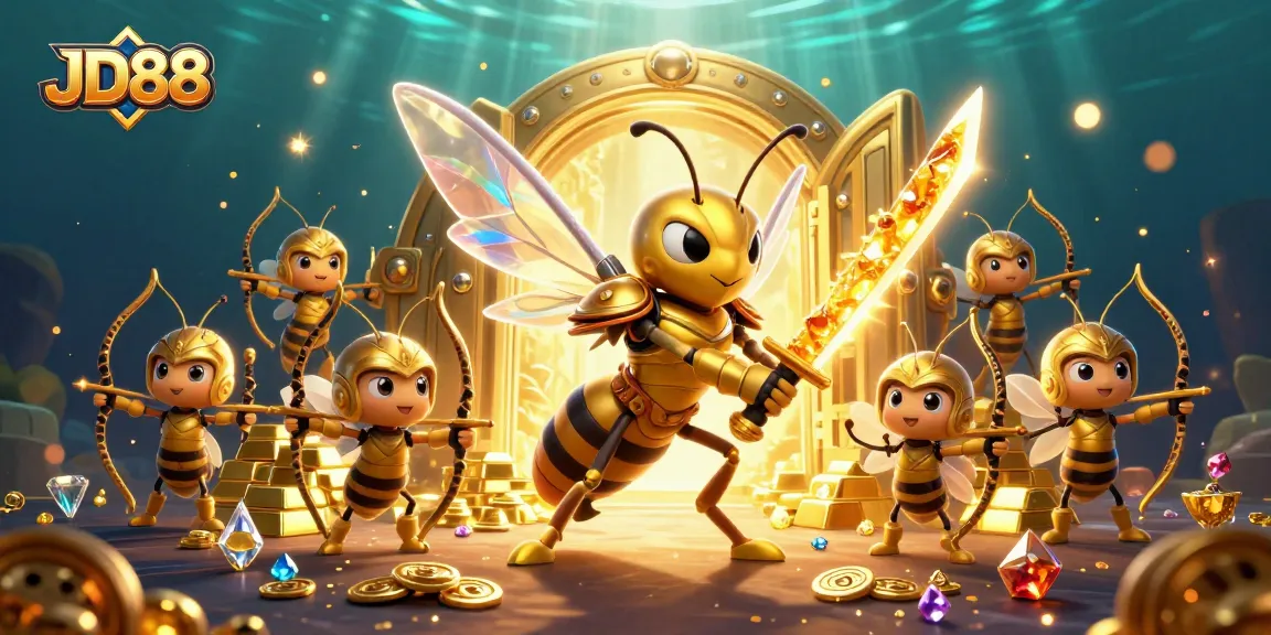 Experience the excitement of JD88's vibrant gaming universe with dynamic characters in a stunning 3D illustration.
