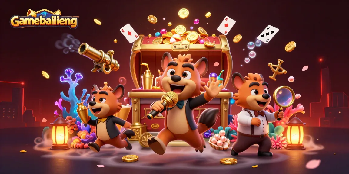 Engage with gamebailieng hyenas in a vibrant casino scene bursting with treasures and thrills.