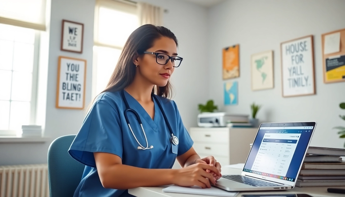 View of a nursing exam candidate preparing for the Past Nclex fast in a bright study environment.