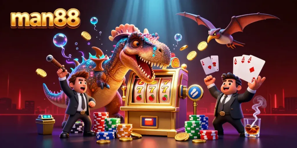 man88 gains bonus wins as a pachycephalosaurus triggers a jackpot with gold coins