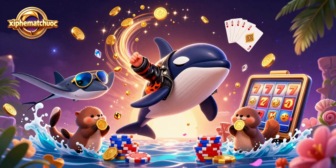 xiphematchuoc engages players with thrilling 3D casino art featuring vibrant characters, coins, and cards.